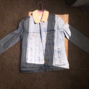 old navy fuzzy jean jacket.